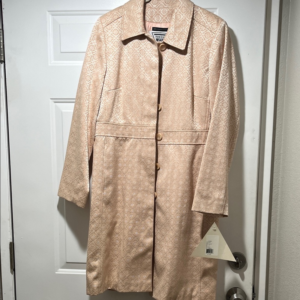 Pretty Blush Jacquard pattern “Lady Coat” with Empire Waist